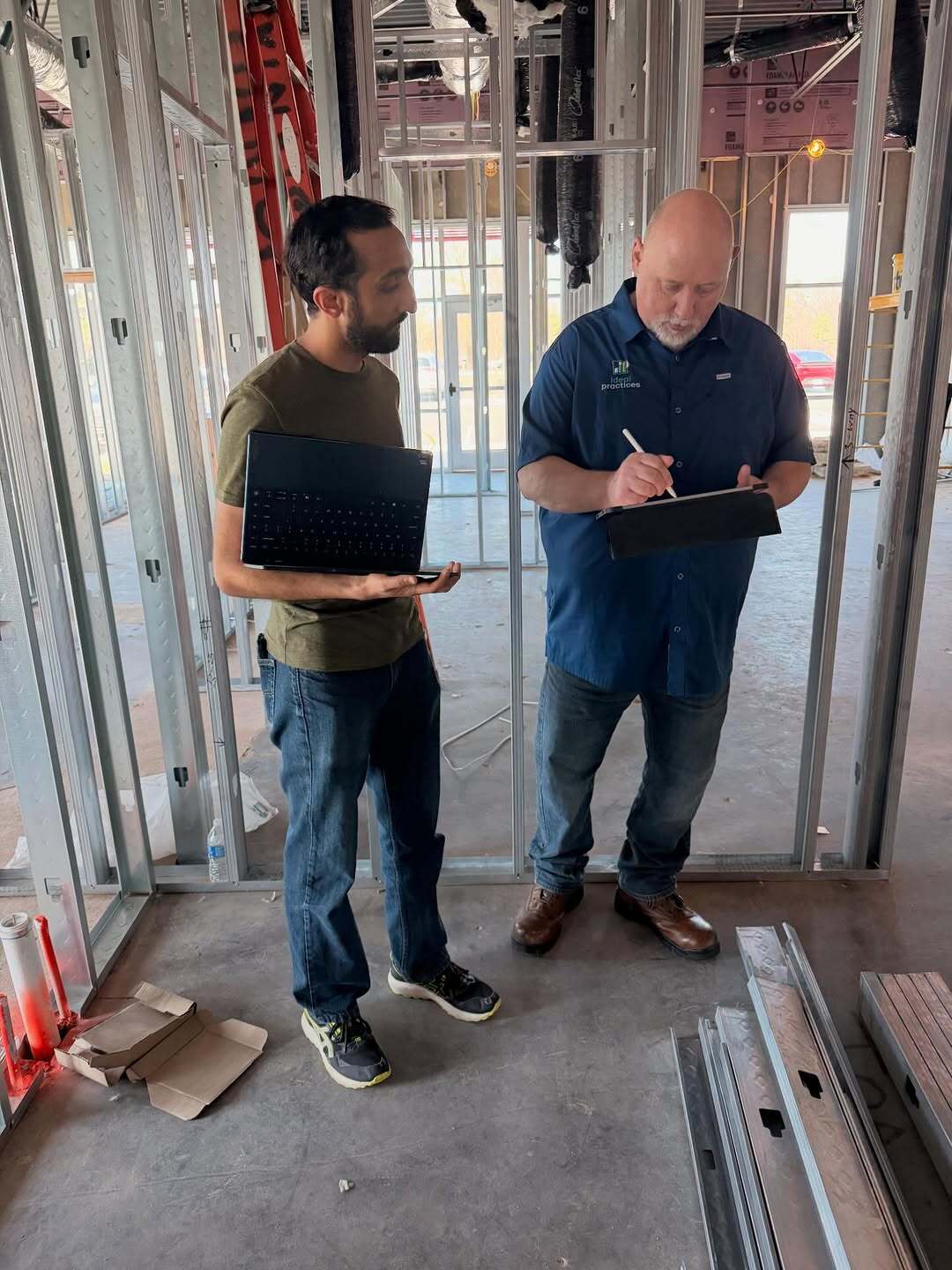 Ideal Practices team on-site during client construction visit